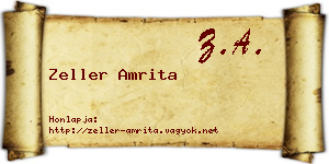 Zeller Amrita névjegykártya